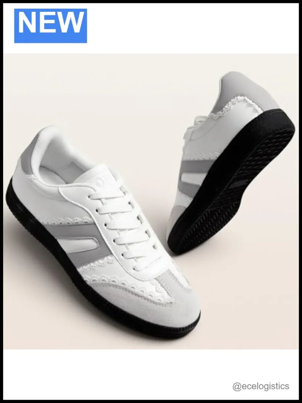 Women's Retro Lace Detail Casual Walking Sneakers with Anti-Slip Sole